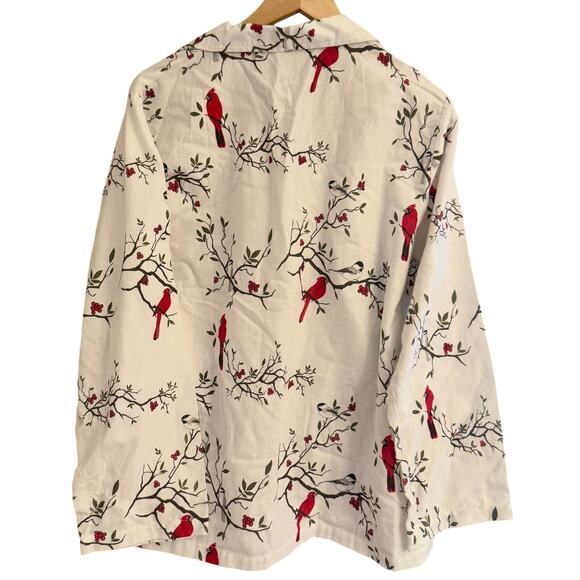 Vermont Country Store 3-Pc Portuguese Flannel Pajama Set Winter Cardinal Large - Picture 6 of 12